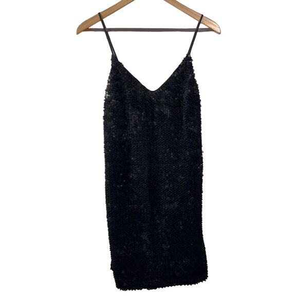DO+BE Dresses & Skirts - DO + BE Velvet Sequin Matte Black Dress Size Small